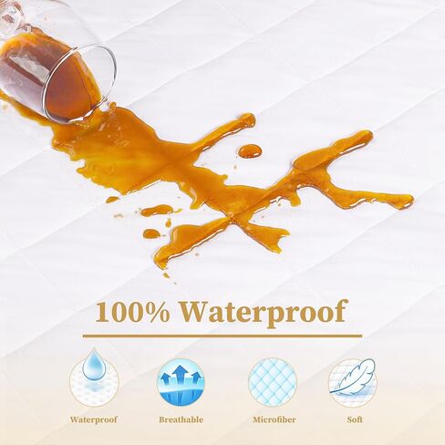 Safe and Sound 2 Pack Bamboo Viscose Crib Mattress Protector, Waterproof Quilted Crib Mattress Pads, Soft Breathable Bamboo Viscose Rayon Baby Mattress Cover (28x52 Inches, Bamboo Viscose) in Kuwait