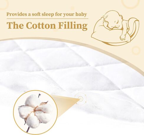 Safe and Sound 2 Pack Bamboo Viscose Crib Mattress Protector, Waterproof Quilted Crib Mattress Pads, Soft Breathable Bamboo Viscose Rayon Baby Mattress Cover (28x52 Inches, Bamboo Viscose) in Kuwait