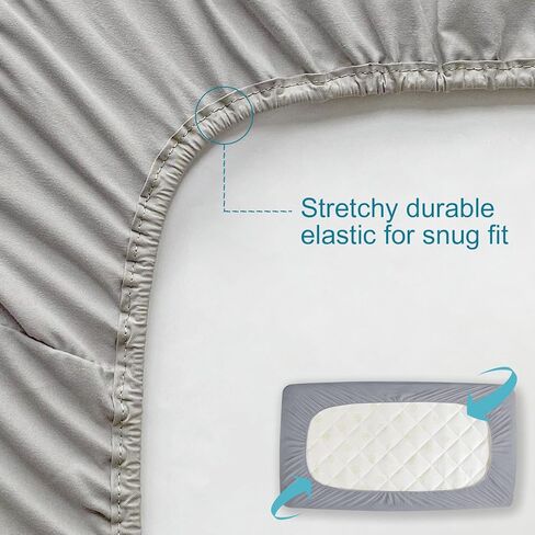 واقي مرتبة VaVaSoo Bassinet، مقاس 31 بوصة × 18 بوصة - مناسب لـ Dream on Me، Ingenuity، Chicco، ملاءة سرير فائقة النعومة للأطفال البنات والصبيان، مرتبة علوية قابلة للتنفس، مرنة، عبوتين، وردي وأبيض in Kuwait