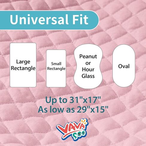 واقي مرتبة VaVaSoo Bassinet، مقاس 31 بوصة × 18 بوصة - مناسب لـ Dream on Me، Ingenuity، Chicco، ملاءة سرير فائقة النعومة للأطفال البنات والصبيان، مرتبة علوية قابلة للتنفس، مرنة، عبوتين، وردي وأبيض in Kuwait
