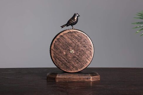 ساعة طاولة معدنية عتيقة من SHISEDECO مع طائر، رف قديم/مكتب كوارتز صناعي معدني من الحديد المطاوع الأوروبي وساعة رف (زهرة قديمة وطيور) in Kuwait