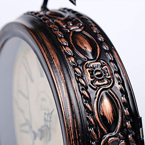 ساعة طاولة معدنية عتيقة من SHISEDECO مع طائر، رف قديم/مكتب كوارتز صناعي معدني من الحديد المطاوع الأوروبي وساعة رف (زهرة قديمة وطيور) in Kuwait