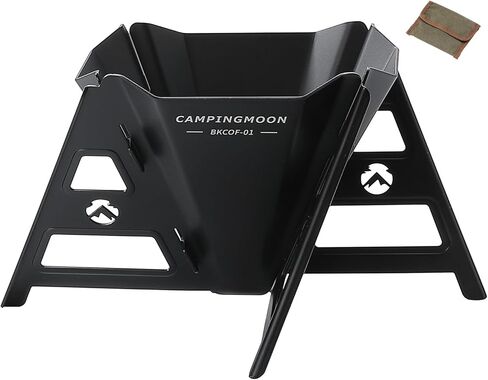 منقط قهوة قابل للطي من CAMPINGMOON للتخييم في الهواء الطلق 304 من الفولاذ المقاوم للصدأ باللون الأسود BKCOF-01 in Saudi Arabia