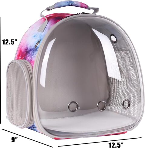 Bunny Carrier Backpack with Space Capsule Clear Bubble Window - Portable Small Animal Backpack Travel Pet Carrier Galaxy for Guinea Pig Rabbit Bearded Dragon Rat Lizard Hamster (Galaxy Pink) in Kuwait
