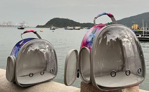 Bunny Carrier Backpack with Space Capsule Clear Bubble Window - Portable Small Animal Backpack Travel Pet Carrier Galaxy for Guinea Pig Rabbit Bearded Dragon Rat Lizard Hamster (Galaxy Pink) in Kuwait