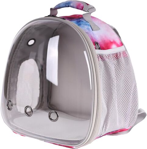 Bunny Carrier Backpack with Space Capsule Clear Bubble Window - Portable Small Animal Backpack Travel Pet Carrier Galaxy for Guinea Pig Rabbit Bearded Dragon Rat Lizard Hamster (Galaxy Pink) in Kuwait