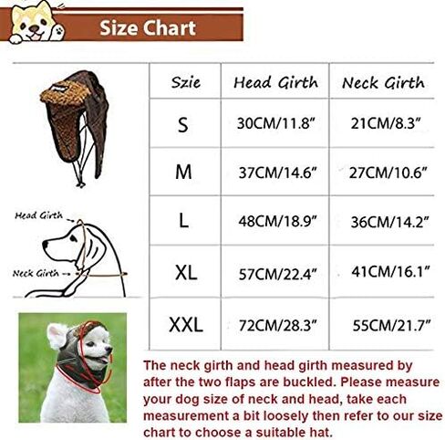 Leconpet Dog Aviator Hat, Dog Winter Pilot Hat with Ear Flaps for Cold Weather (M, Black) in Kuwait