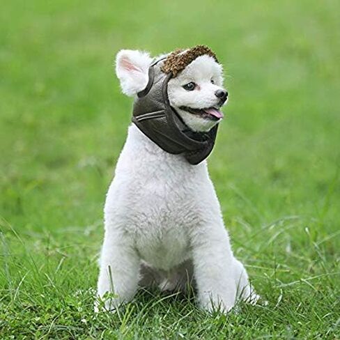 Leconpet Dog Aviator Hat, Dog Winter Pilot Hat with Ear Flaps for Cold Weather (M, Black) in Kuwait
