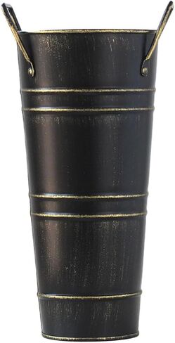 حامل مظلة معدني دائري من ام اتش اف او يو، حامل مظلة قائم بذاته مع مقبض، رف تخزين بتصميم دلو زهور للمدخل والمنزل والمكتب والفندق in Kuwait