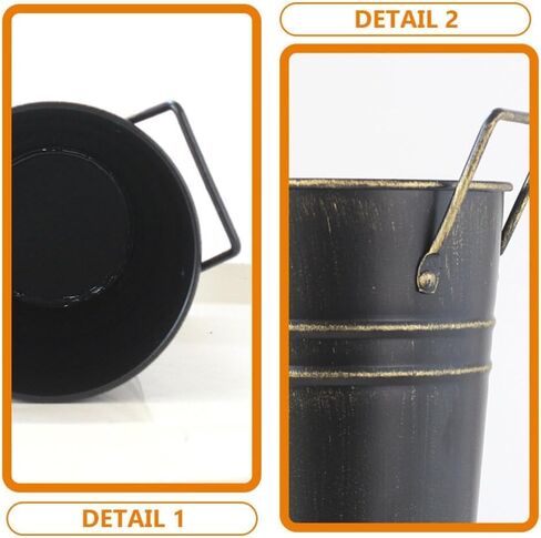 حامل مظلة معدني دائري من ام اتش اف او يو، حامل مظلة قائم بذاته مع مقبض، رف تخزين بتصميم دلو زهور للمدخل والمنزل والمكتب والفندق in Kuwait