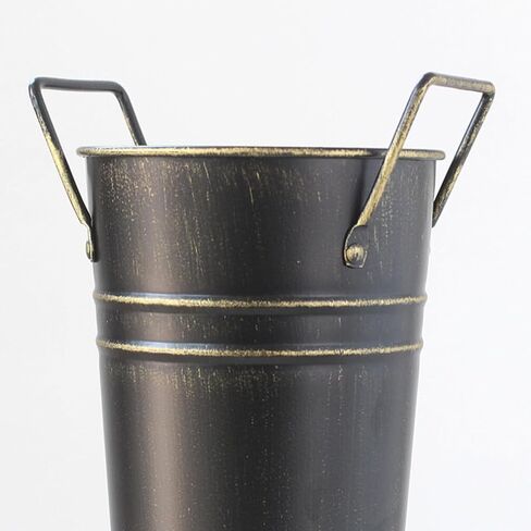 حامل مظلة معدني دائري من ام اتش اف او يو، حامل مظلة قائم بذاته مع مقبض، رف تخزين بتصميم دلو زهور للمدخل والمنزل والمكتب والفندق in Kuwait