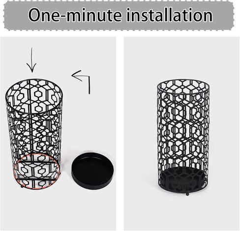 Edeco مظلة معدنية حامل مظلة مربعة ذهبية رف للعصا عصي للمشي المظلات ديكور المنزل والمكتب مع علبة تنقيط in Kuwait