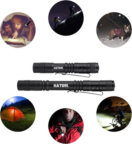HATORI LED Mini Flashlight, Bright Small Handheld Pocket Flashlights Tactical High Lumens Pen Light for Camping, Outdoor, Emergency, 1 Pack(3.55Inch) in Kuwait