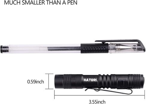 HATORI LED Mini Flashlight, Bright Small Handheld Pocket Flashlights Tactical High Lumens Pen Light for Camping, Outdoor, Emergency, 1 Pack(3.55Inch) in Kuwait