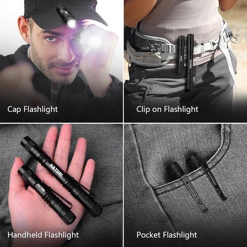 HATORI LED Mini Flashlight, Bright Small Handheld Pocket Flashlights Tactical High Lumens Pen Light for Camping, Outdoor, Emergency, 1 Pack(3.55Inch) in Kuwait