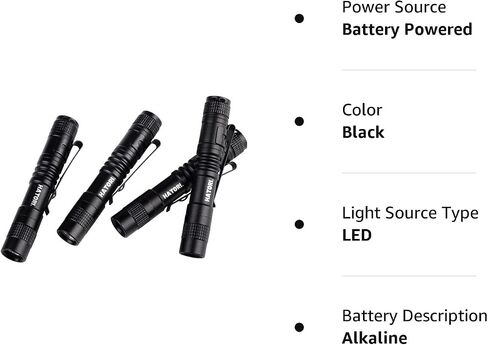 HATORI LED Mini Flashlight, Bright Small Handheld Pocket Flashlights Tactical High Lumens Pen Light for Camping, Outdoor, Emergency, 1 Pack(3.55Inch) in Kuwait