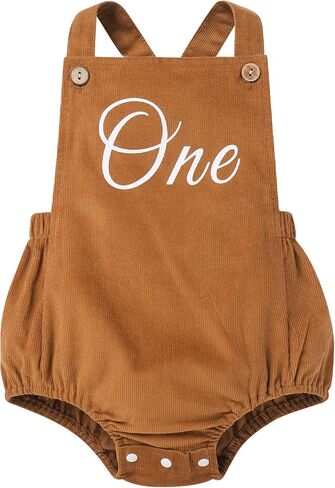 First Birthday Outfit Boy Girl Baby Bubble Romper Overalls Summer Clothes | Simple Organic Cotton Beach Outfit,Sleeveless Onesies for Cake Smash, Newborn Photography Outfits,Baptism Dresses in Saudi Arabia
