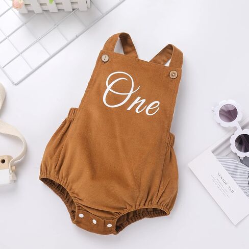 First Birthday Outfit Boy Girl Baby Bubble Romper Overalls Summer Clothes | Simple Organic Cotton Beach Outfit,Sleeveless Onesies for Cake Smash, Newborn Photography Outfits,Baptism Dresses in Saudi Arabia