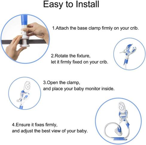 Universal Baby Monitor Wall Mount, Infant Baby Camera Holder, Baby Monitor Shelf, Baby Camera Stand for Crib Nursery Compatible with Most Baby Monitors in Kuwait