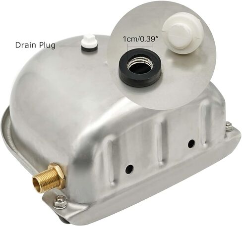 MACGOAL Stainless Steel Automatic Waterer Bowl with Brass Valve Float, Brass Connector and Drain Plug, Water Trough for Livestock Dog Goat Pig Waterer in Kuwait