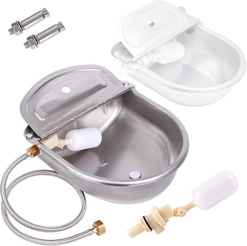 NAOEDEAH 4.5L Extra Large Automatic Waterer Bowl Livestock Water Trough Bowl for Dog Cattle Pig Goat Sheep with Drain Plug Stainless Steel Dog Water Dispenser in Kuwait