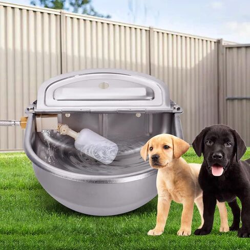 NAOEDEAH 4.5L Extra Large Automatic Waterer Bowl Livestock Water Trough Bowl for Dog Cattle Pig Goat Sheep with Drain Plug Stainless Steel Dog Water Dispenser in Kuwait