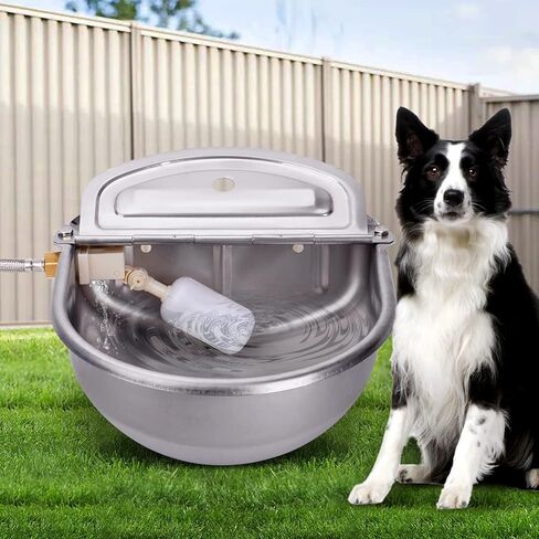 NAOEDEAH 4.5L Extra Large Automatic Waterer Bowl Livestock Water Trough Bowl for Dog Cattle Pig Goat Sheep with Drain Plug Stainless Steel Dog Water Dispenser in Kuwait