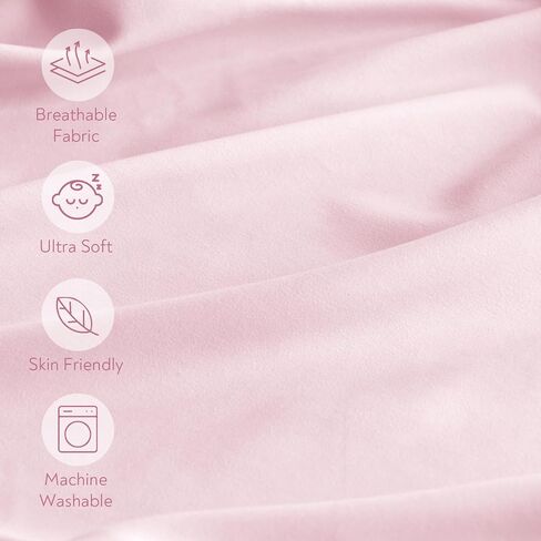 Magik & Kover Mini Crib Sheets Girl 4 Pack, Pink & Violet | Soft, Breathable Baby Crib Sheet for Mini Crib Mattress and Playard Mattress, 38" x 24" x 5" in Saudi Arabia