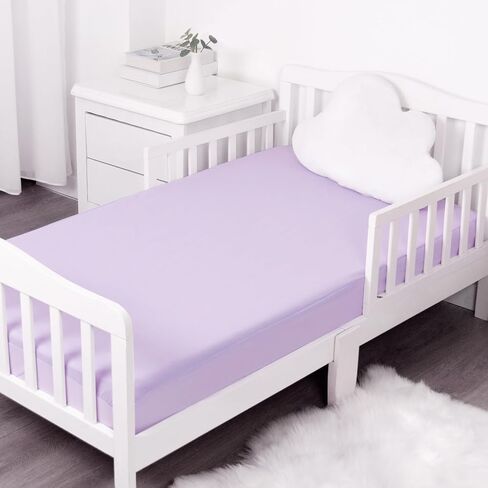 Magik & Kover Mini Crib Sheets Girl 4 Pack, Pink & Violet | Soft, Breathable Baby Crib Sheet for Mini Crib Mattress and Playard Mattress, 38" x 24" x 5" in Saudi Arabia