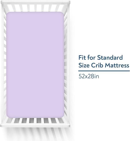 Magik & Kover Mini Crib Sheets Girl 4 Pack, Pink & Violet | Soft, Breathable Baby Crib Sheet for Mini Crib Mattress and Playard Mattress, 38" x 24" x 5" in Saudi Arabia