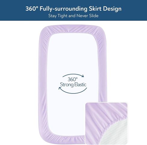 Magik & Kover Mini Crib Sheets Girl 4 Pack, Pink & Violet | Soft, Breathable Baby Crib Sheet for Mini Crib Mattress and Playard Mattress, 38" x 24" x 5" in Saudi Arabia