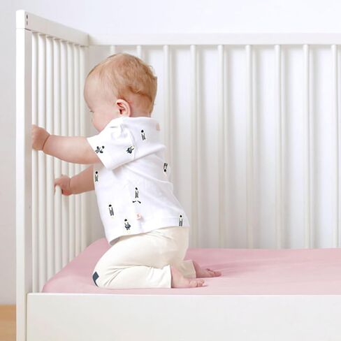 Magik & Kover Mini Crib Sheets Girl 4 Pack, Pink & Violet | Soft, Breathable Baby Crib Sheet for Mini Crib Mattress and Playard Mattress, 38" x 24" x 5" in Saudi Arabia