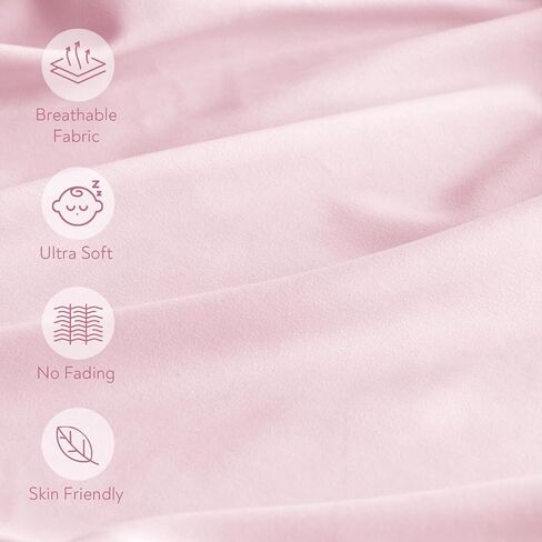 Magik & Kover Mini Crib Sheets Girl 4 Pack, Pink & Violet | Soft, Breathable Baby Crib Sheet for Mini Crib Mattress and Playard Mattress, 38" x 24" x 5" in Saudi Arabia