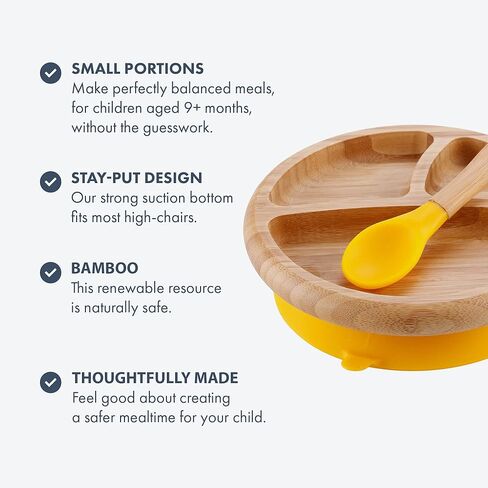 هدايا مافين: مجموعة هدايا إطعام الأطفال من أفانشي بيبي - وعاء شفط بامبو ستاي بوت مع ملعقة وماجوتا وخيزران مع ملعقة وماجنتا - للأطفال بعمر 6 أشهر وما فوق. in Kuwait