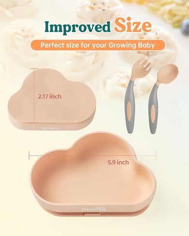 مجموعة تغذية الأطفال بالشفط من السيليكون من SUPERMAMA، أوعية وملاعق شفط من السيليكون 2 في 1، خالية من مادة BPA، تغذية ذاتية للرضع والأطفال الصغار مزودة بمصباح LED للفطام in Kuwait