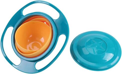 Berry President Magic Bowl 360 Degree Rotation Spill Resistant Gyro Bowl with Lid For Toddler Baby Kids Childre (Blue) in Saudi Arabia