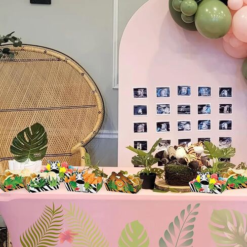 24 قطعة من صواني الوجبات الخفيفة في الغابة سفاري من Caoekego، لوازم الحفلات، وعاء قوارب الطعام لحيوانات الغابة من أجل زينة العشاء الاستوائية في حفلات أعياد الميلاد وحفلات الزفاف وحفلات استقبال المولود الجديد in Kuwait