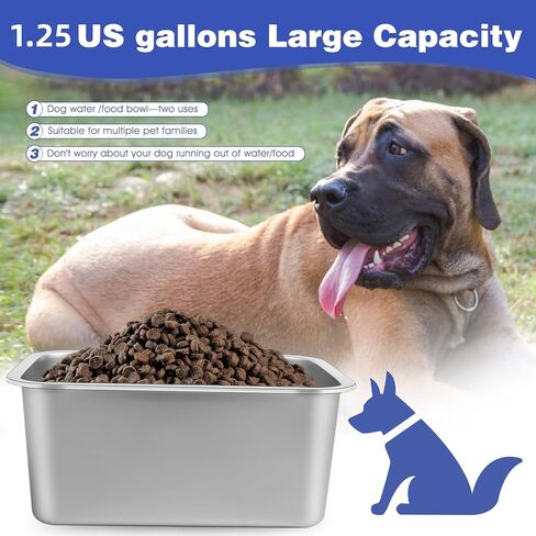 3 Gallon Large Dog Water Bowl, Stainless Steel Bowl, Giant Dogs in Saudi Arabia