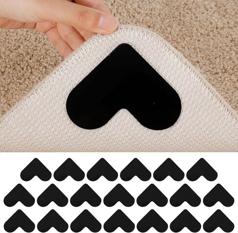 20 قطعة من وسادات سجاد غير قابلة للانزلاق من يوسبيدي، ملصقات شريط سجاد مزدوجة الجوانب على شكل قلب وقابلة لإعادة الاستخدام، وسادة سجاد قابلة للغسل ومقابض زوايا شريط سجاد للأرضيات الصلبة والبلاط والجدار in Kuwait