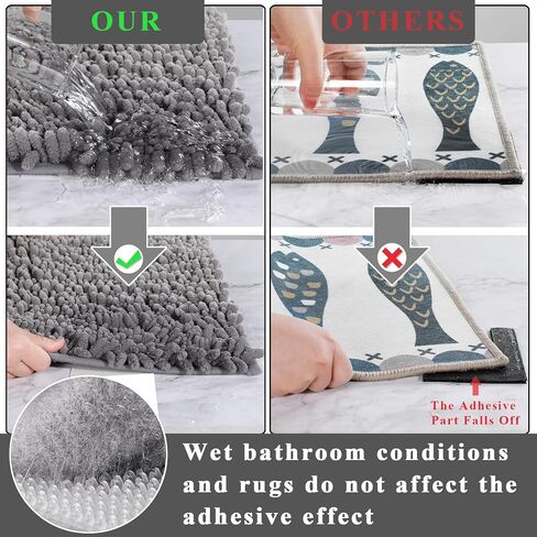 شريط قابض سجادة Yimobra لسجادات الحمام المضادة للانزلاق، وسادة خطافات قوية لأرضيات بلاط منطقة السجاد غير قابلة للانزلاق، مريحة، لاصق قوي قابل لإعادة الاستخدام وقبضة قابلة للغسل، شفاف (16 قطعة × 1 بوصة عرض × 8 بوصة طول) in Kuwait
