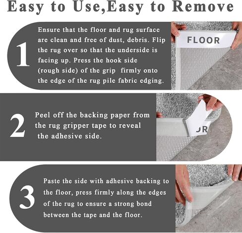 شريط قابض سجادة Yimobra لسجادات الحمام المضادة للانزلاق، وسادة خطافات قوية لأرضيات بلاط منطقة السجاد غير قابلة للانزلاق، مريحة، لاصق قوي قابل لإعادة الاستخدام وقبضة قابلة للغسل، شفاف (16 قطعة × 1 بوصة عرض × 8 بوصة طول) in Kuwait