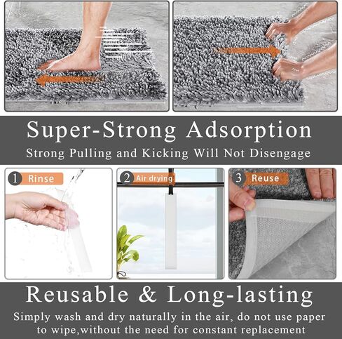 شريط قابض سجادة Yimobra لسجادات الحمام المضادة للانزلاق، وسادة خطافات قوية لأرضيات بلاط منطقة السجاد غير قابلة للانزلاق، مريحة، لاصق قوي قابل لإعادة الاستخدام وقبضة قابلة للغسل، شفاف (16 قطعة × 1 بوصة عرض × 8 بوصة طول) in Kuwait