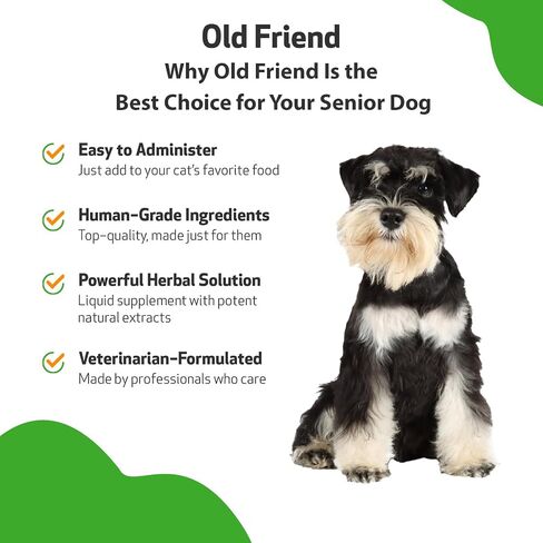 Pet Wellbeing Old Friend for Senior Dogs - Supports Immune System Health, Joint Mobility, Healthy Energy Levels, Alfalfa, Reishi - Veterinarian-Formulated Herbal Supplement 2 oz (59 ml) in Saudi Arabia