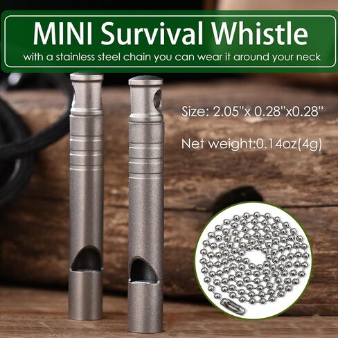 Autuveen Titanium Emergency Whistle,Survival Safety Whistles Loud up to 120db,EDC Whistles Necklace for Hiking,Boating,Camping,Outdoor Sports in Kuwait