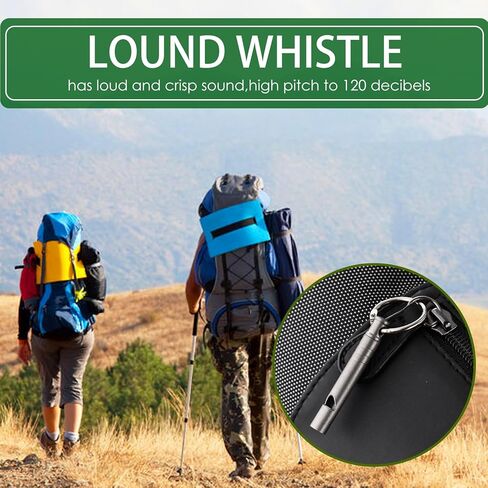 Autuveen Titanium Emergency Whistle,Survival Safety Whistles Loud up to 120db,EDC Whistles Necklace for Hiking,Boating,Camping,Outdoor Sports in Kuwait