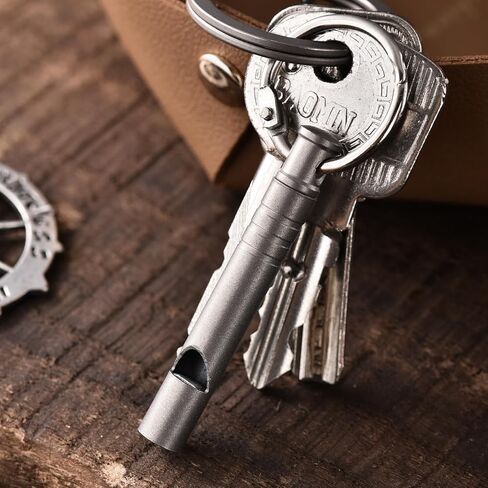 Autuveen Titanium Emergency Whistle,Survival Safety Whistles Loud up to 120db,EDC Whistles Necklace for Hiking,Boating,Camping,Outdoor Sports in Kuwait