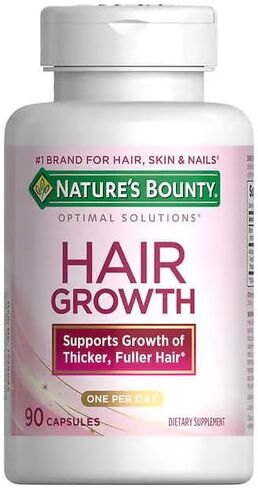 مكمل نمو الشعر من Nature's Bounty، مرة واحدة يوميًا، ثبت سريريًا أنه يدعم الشعر الأكثر كثافة وامتلاءً، مع البيوتين والسيليكون والأرجينين، 90 كبسولة in Saudi Arabia