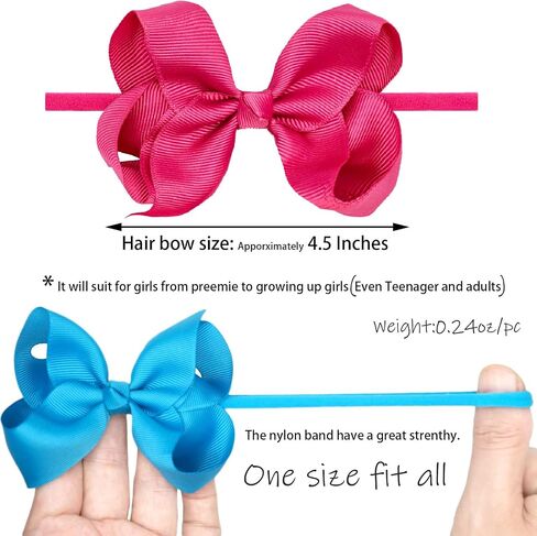 CÉLLOT 40 Colors Baby Bow Headbands 2.75" Hair Bows Super Soft Nylon Headbands for Baby Girls Infants preemie and Newborn Kids Hair Accessories in Saudi Arabia