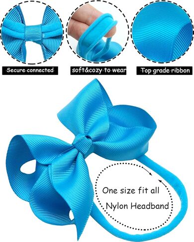 CÉLLOT 40 Colors Baby Bow Headbands 2.75" Hair Bows Super Soft Nylon Headbands for Baby Girls Infants preemie and Newborn Kids Hair Accessories in Saudi Arabia