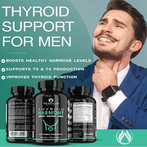 THE ENCLARE NUTRITION Thyroid Support for Women & Men - Balance Hormones for Energy, Metabolism, Focus, Mood with Iodine, Ashwagandha, Zinc, Selenium, Vitamin B12, Kelp, Magnesium, L Tyrosine (2) in Saudi Arabia